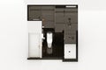 Black marble bathroom isometric interior 3d rendering