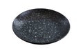 Black marble plate, Empty black ceramic plate, isolated on white background with clipping path, Side view Royalty Free Stock Photo