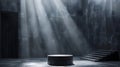 Black Marble Podium: Minimal Stone Platform for Luxury Product Display. Royalty Free Stock Photo