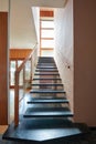 Black marble staircase in apartment interior in old house Royalty Free Stock Photo