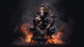 A black marble statue of the Hindu God Vinayakar Royalty Free Stock Photo