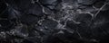 Black marble texture background, abstract pattern of gray lines in dark rock. Panoramic banner of marbled structure close-up.