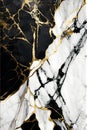 Black marble texture with gold veins. Luxury background for design. Royalty Free Stock Photo