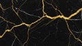 Black marble texture with intricate golden cracks and white veins creating a abstract pattern Keywords: black marble Royalty Free Stock Photo