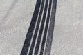 Tire tracks on the road Royalty Free Stock Photo