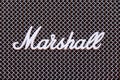 Marshall logo on metal grill grid mesh texture
