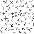 Black Marshalling wands for the aircraft icon isolated seamless pattern on white background. Marshaller communicated