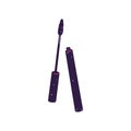 Black Mascara with brush for applying makeup on eye lashes. Beauty accessory. Professional visage tools. Decorative