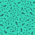 Black Mascara brush icon isolated seamless pattern on green background. Vector Royalty Free Stock Photo