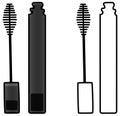 Black mascara in colored and line versions