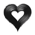 black mascara stroke heart shape with empty center isolated on white background Royalty Free Stock Photo