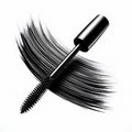 black mascara stroke isolated on white background Royalty Free Stock Photo