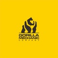 Black mascot strong gorilla logo design idea for tech company Royalty Free Stock Photo