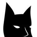 Black mask with sharp ears. Batman square vector logo on white background. Bat mask with eyes. Royalty Free Stock Photo