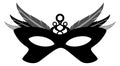 Black mask silhouette. Classic venetian festival symbol Royalty Free Stock Photo