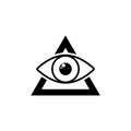 Black Masons symbol All-seeing eye of God icon isolated on white background