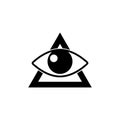 Black Masons symbol All-seeing eye of God icon isolated on white background