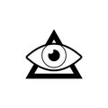 Black Masons symbol All-seeing eye of God icon isolated on white background