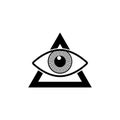 Black Masons symbol All-seeing eye of God icon isolated on white background