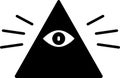 Black Masons symbol All-seeing eye of God icon isolated on white background. The eye of Providence in the triangle