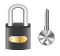 Black master key lock and steel key