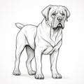 Minimalist Vector Illustration Of Mastiff Dog