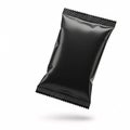 A black matte doypack pouch, floating with serrated edges Royalty Free Stock Photo