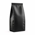 A black matte doypack pouch, standing upright with corrugated edges Royalty Free Stock Photo