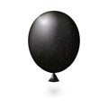 Black matte with glitter realistic 3D balloon flying in the air.