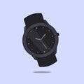 Black Matte Hand Wrist Watch Icon Vector Illustration