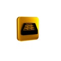 Black Mattress icon isolated on transparent background. Padded comfortable sleeping bed mattress. Yellow square button.