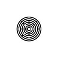Black maze circle icon symbol logo design