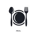 black meal isolated vector icon. simple element illustration from hotel concept vector icons. meal editable logo symbol design on