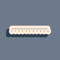 Black Measuring scale, markup for rulers icon isolated on grey background. Size indicators. Different unit distances