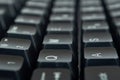 Black mechanical computer keyboard. Macro image, technology background, close up buttons Royalty Free Stock Photo