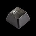 Black mechanical keycap with left arrow symbol on transparent background Royalty Free Stock Photo