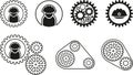 Black mechanism icon