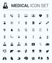 Black medical vector icon set
