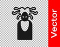 Black Medusa Gorgon head with snakes greek icon isolated on transparent background. Vector Royalty Free Stock Photo