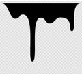 Black melt drips or liquid sauce drops. Black liquid or melted chocolate drips, current paint.