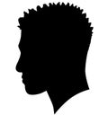 Black Men African American, African profile picture silhouette. Man from the side with afroharren. Dreadlocks hairstyle, afro Royalty Free Stock Photo