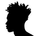 Black Men African American, African profile picture silhouette. Man from the side with afroharren. Dreadlocks hairstyle, afro hair