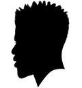 Black Men African American, African profile picture silhouette. Man from the side with afroharren. Dreadlocks hairstyle, afro hair Royalty Free Stock Photo