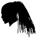 Black Men African American, African profile picture silhouette. Man from the side with afroharren. Long Dreads, Long Dreadlocks ha