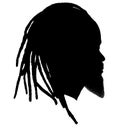 Black Men African American, African profile picture silhouette. Man from the side with afroharren. Long Dreads, Long Dreadlocks ha