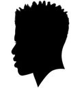 Black Men African American, African profile picture silhouette. Man from the side with afroharren. Dreadlocks hairstyle, afro Royalty Free Stock Photo
