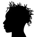 Black Men African American, African profile picture silhouette. Man from the side with afroharren. Dreadlocks hairstyle, afro hair Royalty Free Stock Photo