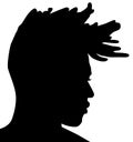 Black Men African American, African profile picture silhouette. Man from the side with afroharren. Dreadlocks hairstyle, afro hair