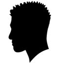 Black Men African American, African profile picture silhouette. Man from the side with afroharren. Dreadlocks hairstyle, afro hair Royalty Free Stock Photo