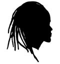 Black Men African American, African profile picture silhouette. Man from the side with afroharren. Long Dreads, Long Dreadlocks ha